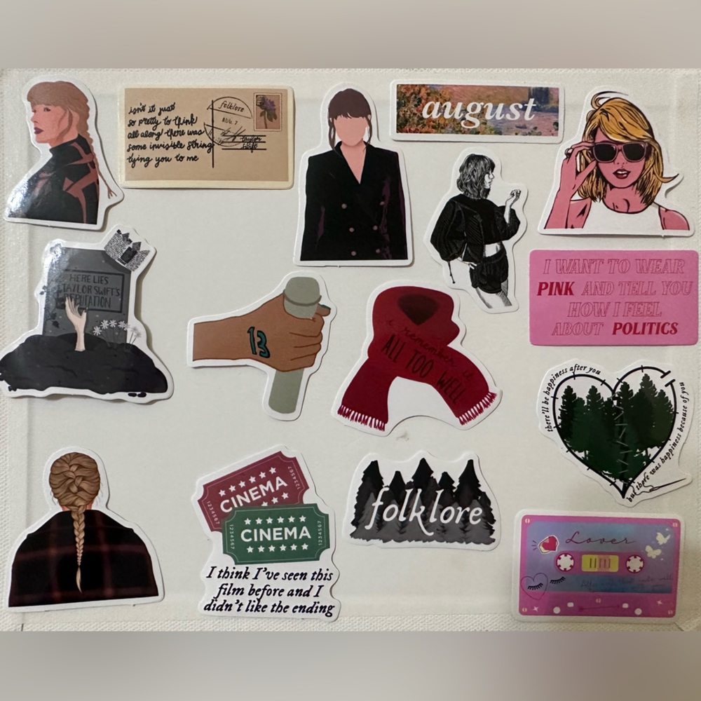 4/$25 Taylor Swift Waterproof Stickers